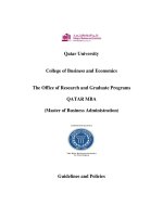 Qatar University College of Business and Economics The Office of Research and Graduate Programs QATAR MBA (Master of Business Administration) doc