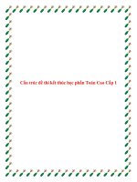 Cấu trúc đề thi kết thúc học phần Toán Cao Cấp 1 pdf
