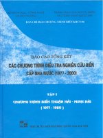 Báo cáo tổng kết chương trình điều tra nghiên cứu biển cấp nhà nước 1997 -2000 (tập 1) doc