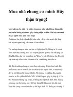 Mua nhà chung cư mini: Hãy thận trọng! pptx