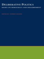Deliberative Politics Essays on Democracy and Disagreement doc
