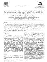 gas sensing properties of metal - organics derived pt dispersed - tio2 thin film fired in nh3