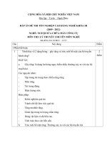 đáp án đề thi lí thuyết tốt nghiệp khóa 3 - nguội sửa chữa máy công cụ - mã đề thi scmcc - lt (37)