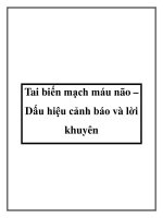 Tai biến mạch máu não – Dấu hiệu cảnh báo và lời khuyên ppt