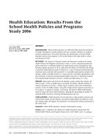 Health Education: Results From the School Health Policies and Programs Study 2006 pptx