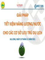 GIẢI PHÁP TIẾT KIỆM NĂNG LƯỢNG/NƯỚC CHO CÁC CƠ SỞ LƯU TRÚ DU LỊCH potx