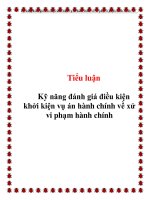 Tiểu luận: Kỹ năng đánh giá điều kiện khởi kiện vụ án hành chính về xử vi phạm hành chính pdf
