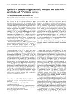 Báo cáo Y học: Synthesis of phosphoenol pyruvate (PEP) analogues and evaluation as inhibitors of PEP-utilizing enzymes pot