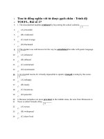 Tìm từ đồng nghĩa với từ được gạch chân - Trình độ TOEFL, Bài số 27 ppt