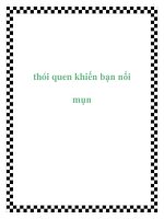 Thói quen khiến bạn nổi mụn doc