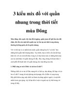 3 kiểu mix đồ với quần nhung trong thời tiết mùa Đông ppt