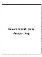 Dễ cảm cúm khi giảm cân ngày đông docx
