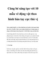 Cùng bé sáng tạo với 10 mẫu vẽ động vật theo hình bàn tay cực thú vị docx