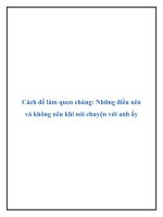 Cách để làm quen chàng: Những điều nên và không nên khi nói chuyện với anh ấy pdf