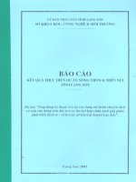 Báo cáo kết quả thực hiện dự án: Ứng dụng khoa học tiến bộ xây dựng Mô hình chuyển dịch cơ cấu cây trồng trên đất một vụ lúa kết hợp chăn nuôi góp phần phát triển kinh tế - xã hội tại xã Gia Cát, huyện Cao Lộc potx
