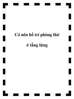 Có nên bố trí phòng thờ ở tầng lửng potx