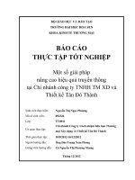 Một số giải pháp nâng cao hiệu quả truyền thông tại Chi nhánh công ty TNHH XD và Thiết kế Tân Đô Thành