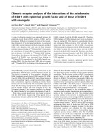 Báo cáo Y học: Chimeric receptor analyses of the interactions of the ectodomains of ErbB-1 with epidermal growth factor and of those of ErbB-4 with neuregulin potx