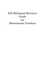 ESL/Bilingual Resource Guide for Mainstream Teachers
