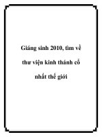 Giáng sinh 2010, tìm về thư viện kinh thánh cổ nhất thế giới pdf