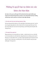 Những bí quyết bạn tự chăm sóc sức khỏe cho bản thân docx