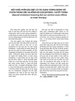 Một khẩu phần đặc biệt có tác dụng tương đương với statin trong việc hạ nồng độ cholesterol / huyết t-ơng (Special cholesterol lowering diet can achieve same effects as statin therapy) docx