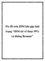 Fix lỗi trên IDM khi gặp tình trạng “IDM tải về được 99% và không Resume” pptx