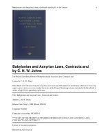 Babylonian and Assyrian Laws, Contracts and Letters pdf