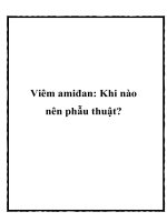 Viêm amiđan: Khi nào nên phẫu thuật? doc