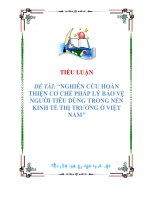 TIỂU LUẬN ĐỀ TÀI: “NGHIÊN CỨU HOÀN THIỆN CƠ CHẾ PHÁP LÝ BẢO VỆ NGƯỜI TIÊU DÙNG TRONG NỀN KINH TẾ THỊ TRƯỜNG Ở VIỆT NAM” pptx