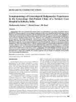 Symptomatology of Gynecological Malignancies: Experiences in the Gynecology Out-Patient Clinic of a Tertiary Care Hospital in Kolkata, India pot