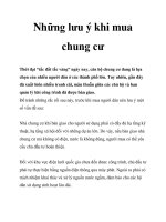 Những lưu ý khi mua chung cư pot