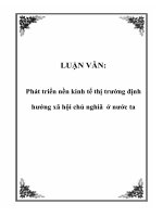 LUẬN VĂN: Phát triển nền kinh tế thị trường định hướng xã hội chủ nghiã ở nước ta pdf