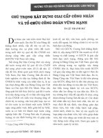 Báo cáo khoa học:Chú trọng xây dựng giai cấp công nhân và tổ chức công đoàn vững mạnh potx