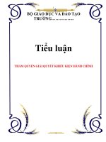 Tiểu luận: THẨM QUYỀN GIẢI QUYẾT KHIẾU KIỆN HÀNH CHÍNH pot