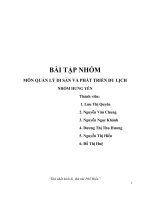 BÀI TẬP NHÓM MÔN QUẢN LÝ DI SẢN VÀ PHÁT TRIỂN DU LỊCH pot