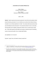 Child Health And The Quality Of Medical Care by Sarah L. Barber University of California, Berkeley ppt