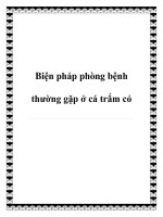 Biện pháp phòng bệnh thường gặp ở cá trắm cỏ potx