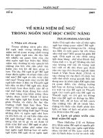 Báo cáo khoa học:Về khái niệm đề ngữ trong ngôn ngữ học chức năng ppt