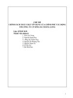 CHÍNH SÁCH THẮT CHẶT TÍN DỤNG CỦA CHÍNH PHỦ TÁC ĐỘNG TỚI CÔNG TY CP SÔNG ĐÀ THĂNG LONG