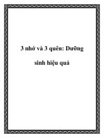 3 nhớ và 3 quên: Dưỡng sinh hiệu quả docx