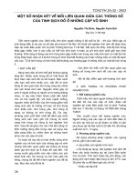 Một số nhận xét về mối liên quan giữa các thông số của tinh dịch đồ ở những cặp vô sinh ppt