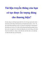 Tài liệu truyền thông của bạn có tạo được ấn tượng đúng cho thương hiệu ppt
