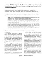 Accuracy of Clinical Signs in the Diagnosis of Pulmonary Tuberculosis: Comparison of Three Reference Standards Using Data from a Tertiary Care Centre in Rwanda doc