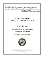 TAX HAVEN BANKS AND U. S. TAX COMPLIANCE - PERMANENT SUBCOMMITTEE ON INVESTIGATIONS ppt
