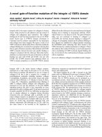 Báo cáo Y học: A novel gain-of-function mutation of the integrin a2 VWFA domain docx