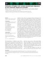 Báo cáo khoa học: Formation of highly toxic soluble amyloid beta oligomers by the molecular chaperone prefoldin pptx