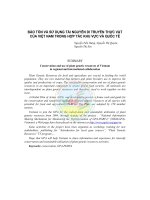 Bảo tồn và sử dụng tài nguyên di truyền thực vật của việt nam trong hợp tác khu vực và quốc tế potx