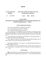 MẪU QUYẾT ĐỊNH Phê duyệt hồ sơ quy hoạch nông thôn mới và ban hành Quy định quản lý xây dựng theo quy hoạch của xã….., huyện…. doc