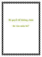 Bí quyết để không chán ăn vào mùa hè? pptx